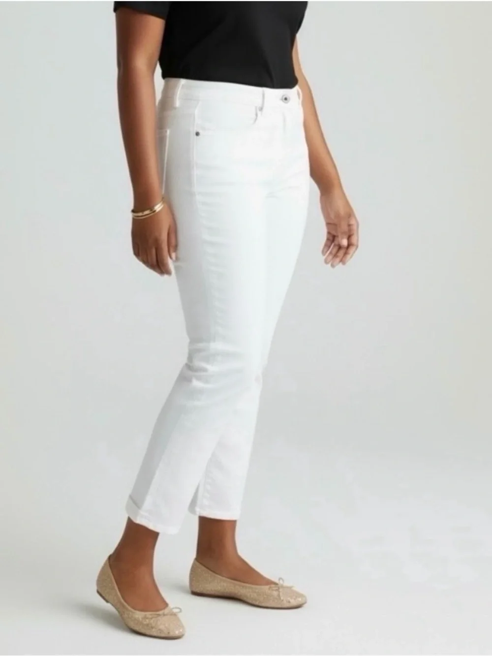 New Talbots White Jegging Crop 18W Plus High-waist Slimming Panel